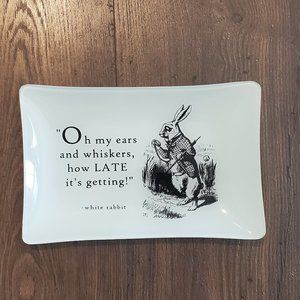 Disney Alice in Wonderland White Rabbit Glass Plat